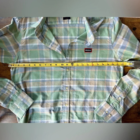 Hugo Boss Men’s Long Sleeve Plaid Button-Down Shirt - Size L - Picture 5 of 10